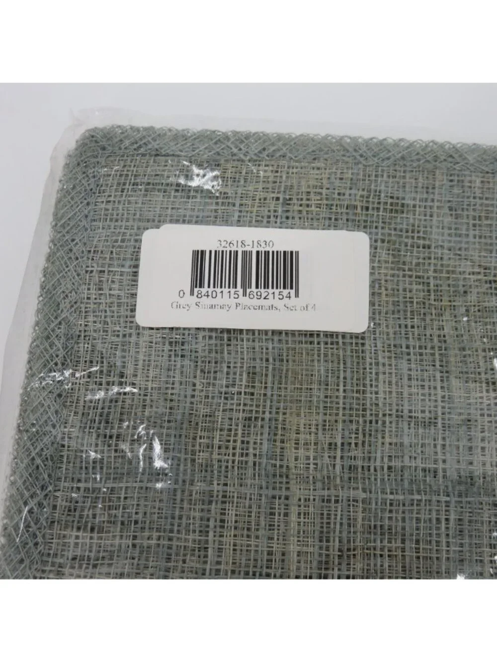 NEW Mackenzie-Childs Set of 4 Grey Sinamay Placemats Woven Abaca Fibers NWT